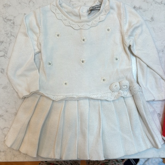 Girls outfit lot Janie & Jack sweater & headband and Mayoral sweater dress 3-6M - Picture 3 of 5